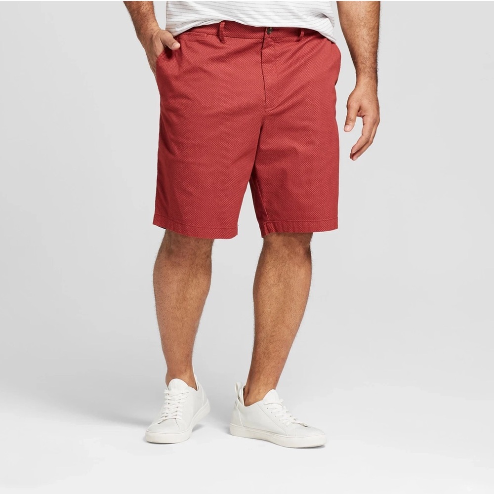 Goodfellow & Co The Linden Red Every Wear 9" Flat Front Shorts - Size 28